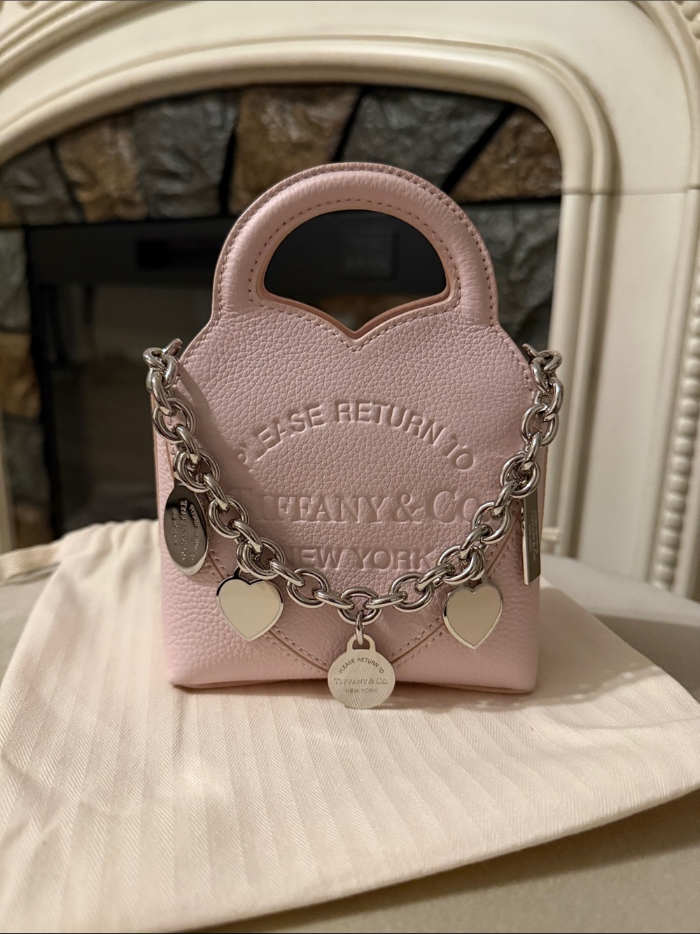 Tiffany & Co. Pink Leather Mini Charm Tote